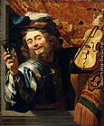 Gerrit van Honthorst The Merry Fiddler painting